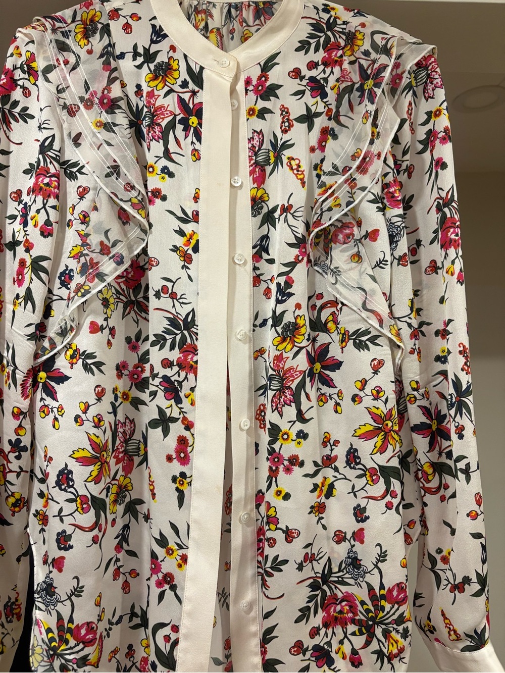 3.1 Phillip Lim Cream Floral Button-Front Blouse